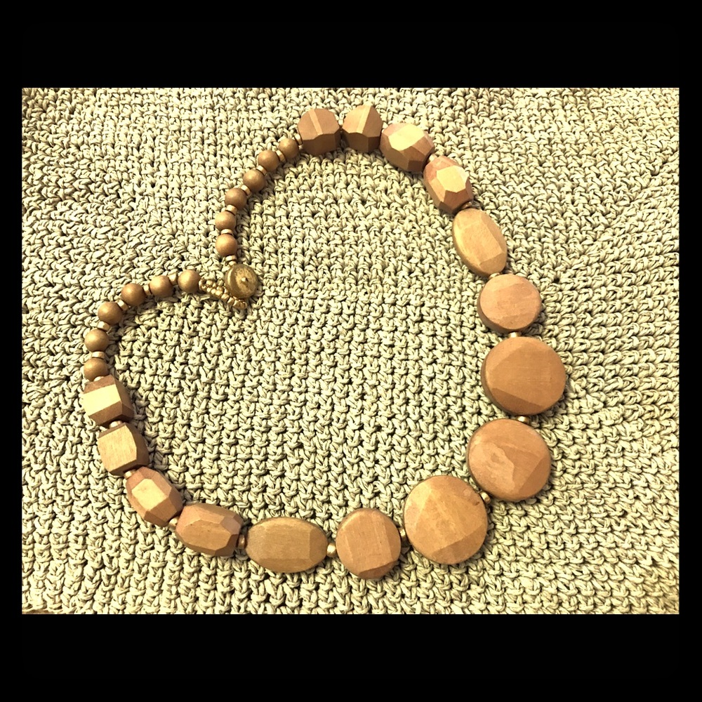 Tribal Handmade Necklace w/brushed gold accents.